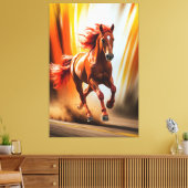 Fiery Running Horse – Dynamic Energy Art Canvas Afdruk (Insitu (Woonkamer))