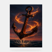 Fiery Rustic Anchor – Nautical Fantasy Wall Art Acryl Bord (Voorkant)