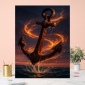 Fiery Rustic Anchor – Nautical Fantasy Wall Art Acryl Bord (Huwelijk)