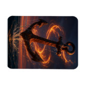 Fiery Rustic Anchor – Nautical Fantasy Wall Art Magneet (Horizontaal)