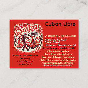 Fiery Salsa Dance Party Uitnodiging – Red Hot Nigh Informatiekaartje