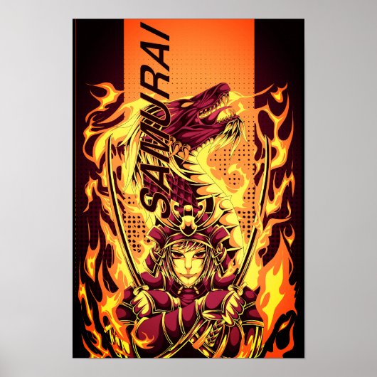 Fiery Samurai Rising Poster (Voorkant)