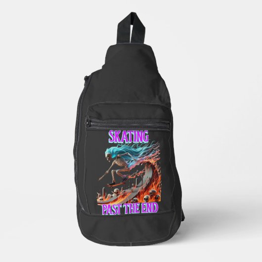 Fiery schaatskelet een dodendevotie rit sling bag (Voorkant)