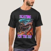 Fiery schaatskelet een dodendevotie rit t-shirt (Voorkant)