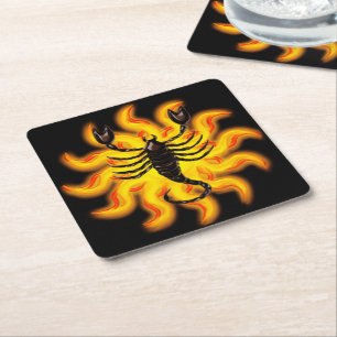 Fiery Scorpio Kartonnen Onderzetters