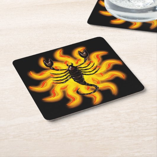 Fiery Scorpio Kartonnen Onderzetters (Schuin)