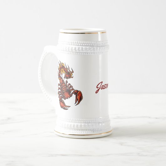 Fiery Scorpion Stein Bierpul (Voorkant links)