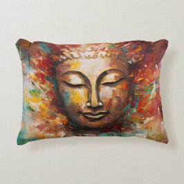 Fiery Serenity – Boeddha Expressionistische Kunst Accent Kussen