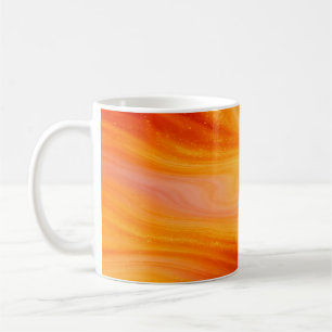 Fiery Sinaasappel Goud Marmeren Koffie Mok