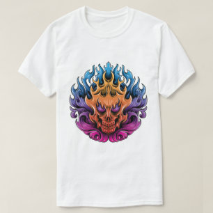 Fiery Skull Mandala T-shirt