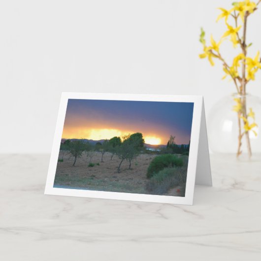 Fiery Sky Orchard Landschap Kaart (Gele Bloem)