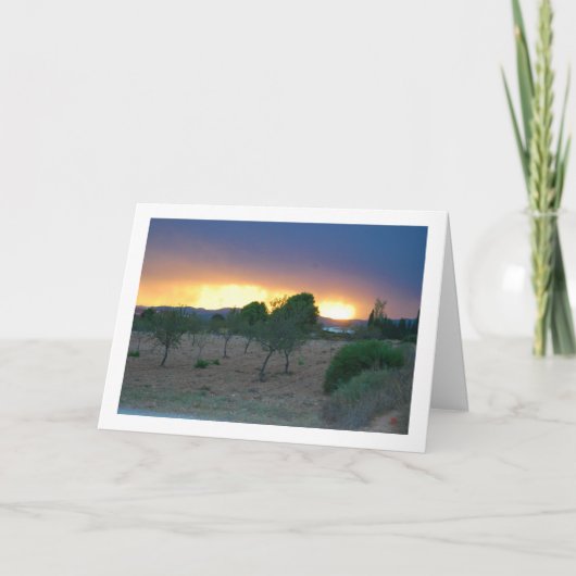 Fiery Sky Orchard Landschap Kaart (Voorkant)