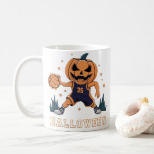 Fiery Slam Dunk van Jack-o'-Lantern: Halloween Nig Koffiemok