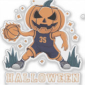 Fiery Slam Dunk van Jack-o'-Lantern: Halloween Nig Sticker (Voorkant)