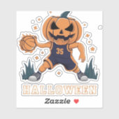 Fiery Slam Dunk van Jack-o'-Lantern: Halloween Nig Sticker (Vel)