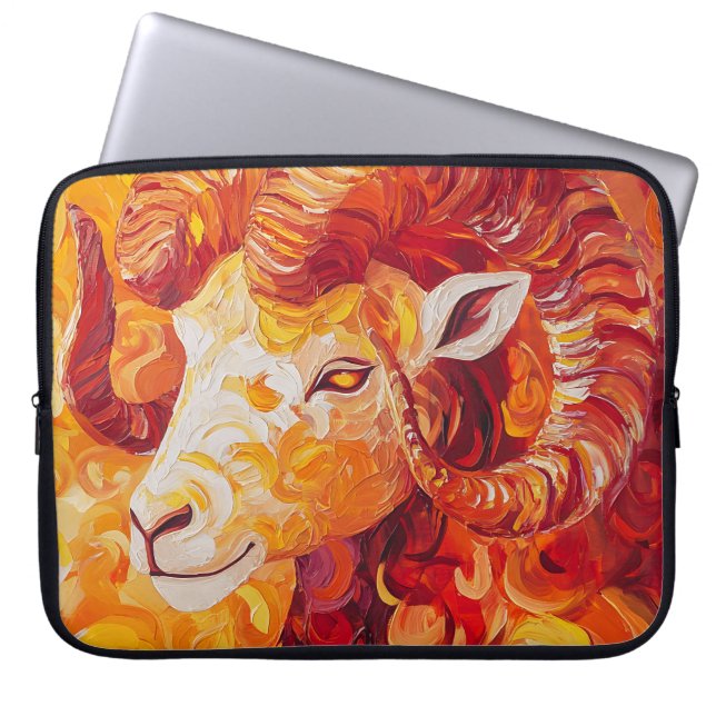 Fiery Solar Capricorn Spirit Laptop Sleeve (Voorkant)
