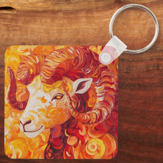 Fiery Solar Capricorn Spirit Sleutelhanger (Achterkant)