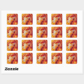 Fiery Solar Capricorn Spirit Vierkante Sticker (Vel)