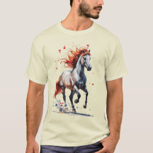  Fiery Spirit - Majestic Horse Watercolor T-Shirt