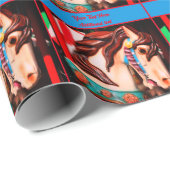 Fiery Steed Carrousel Paard gepersonaliseerd Cadeaupapier (Rol Hoek)