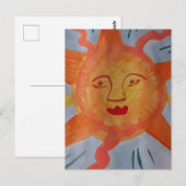 Fiery Sun Flat Briefkaart (Voorkant / Achterkant)