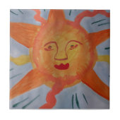 Fiery Sun-keramische Tegel Tegeltje (Voorkant)
