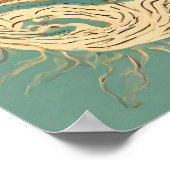 Fiery Sun On Green Sun Illustratie Wall Art Print (Hoek)