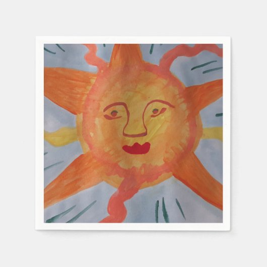 Fiery Sun Paper Napkins Servet (Voorkant)
