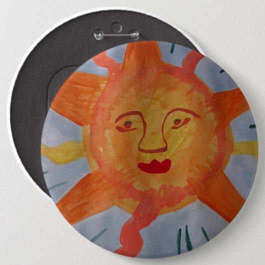 Fiery Sun Ronde Button 6,0 Cm (Voorkant /achterkant)