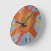 Fiery Sun Wall Clock Ronde Klok (Hoek)