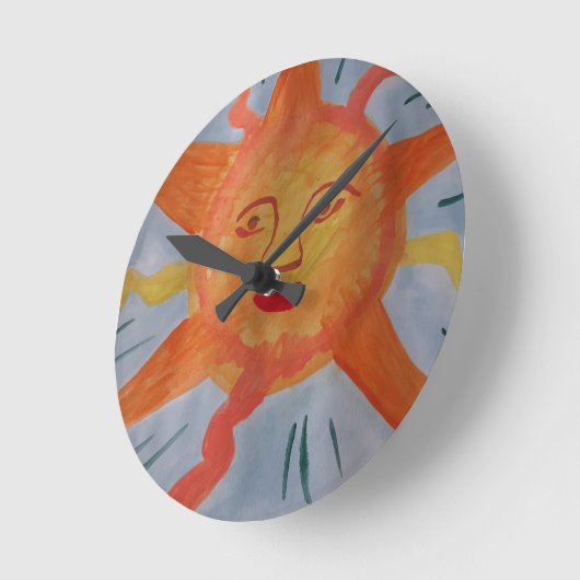 Fiery Sun Wall Clock Ronde Klok (Hoek)