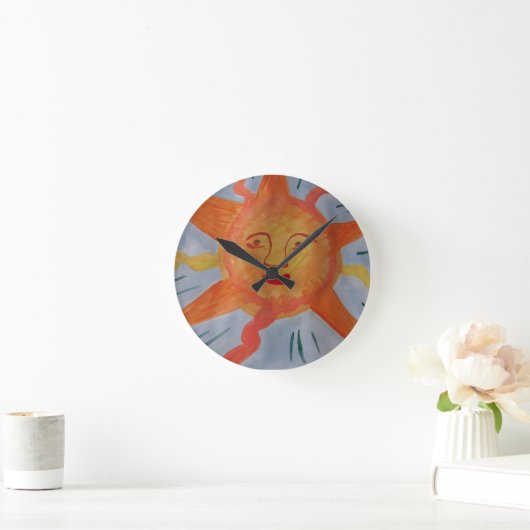 Fiery Sun Wall Clock Ronde Klok (Huis)