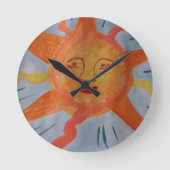 Fiery Sun Wall Clock Ronde Klok (Voorkant)