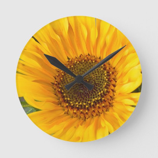 Fiery Sunflower Ronde Klok (Voorkant)