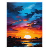 Fiery Sunset Canvas Print Foto Afdruk (Voorkant)