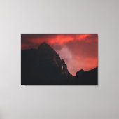 Fiery sunset in bergen canvas afdruk (Voorkant)