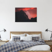 Fiery sunset in bergen canvas afdruk (Insitu (Slaapkamer))