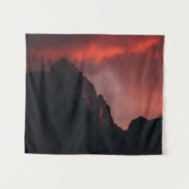 Fiery sunset in bergen wandkleed
