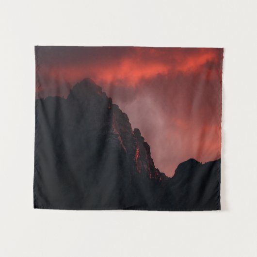 Fiery sunset in bergen wandkleed (Voorkant (horizontaal))