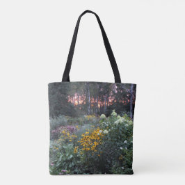 Fiery Sunset in de Late Season Garden Tote Bag