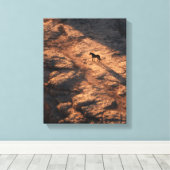 Fiery Sunset Lone Horse Silhouette Canvas Afdruk (Insitu (Houten vloer))
