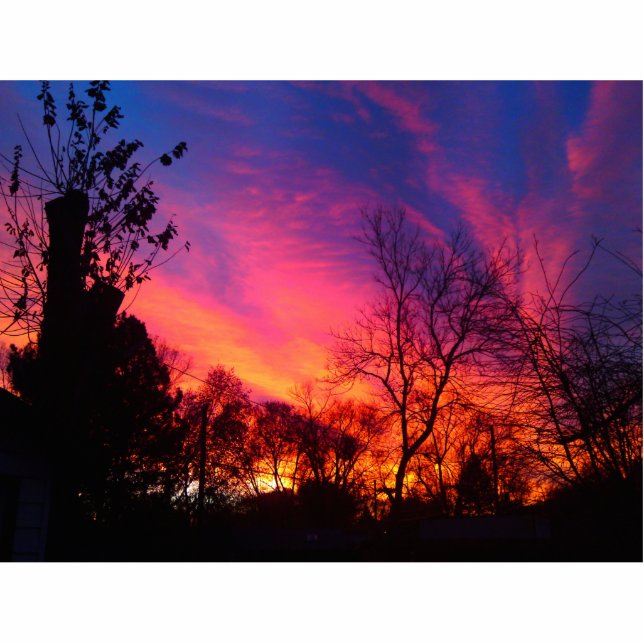 Fiery Sunset Photo Sculpture Staand Fotobeeldje (Voorkant)