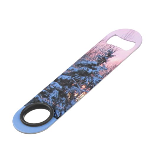 Fiery Sunset Snow Tall Spruce Speed Flessenopener (Voorkant Gekanteld)