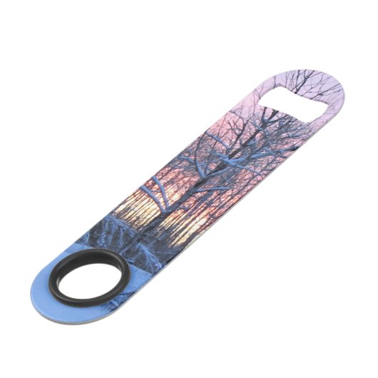 Fiery Sunset Snow Tall Spruce Speed Flessenopener (Achterkant Gekanteld)