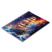 Fiery Sunset Tall Ship Abstract Painting Nautical  Notitieboek (Linkerzijde)