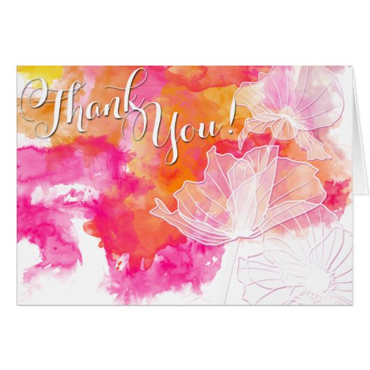 FIERY SUNSET WATERVERF HOLLYHOCK BRUILOFT 2 (Voorkant Horizontaal)