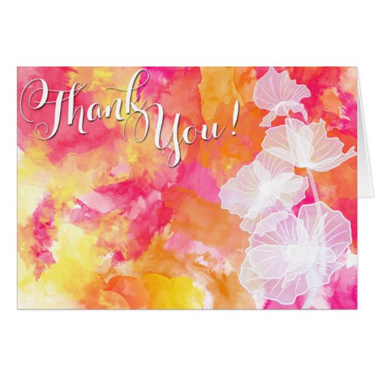 FIERY SUNSET WATERVERF HOLLYHOCK WEDING (Voorkant Horizontaal)