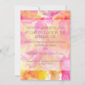 FIERY SUNSET WATERVERF HOLLYHOCK WEDING KAART (Achterkant)