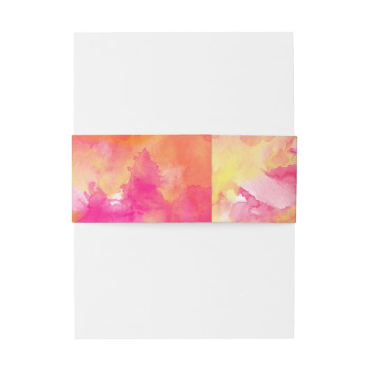 FIERY SUNSET WATERVERF HOLLYHOCK WEDING UITNODIGINGEN WIKKEL (Achterkant Voorbeeld)