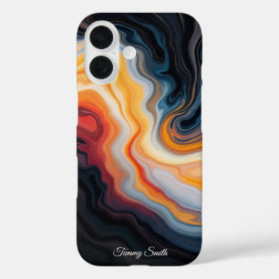 Fiery Swirl Abstract – Bold & Dynamic Art iPhone 16 Hoesje